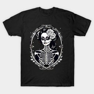 Dia de los muertos pretty halloween skeleton T-Shirt